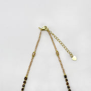 Retro Style 2mm Champagne Gold Zircon Necklace