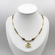 Retro Style 2mm Champagne Gold Zircon Necklace