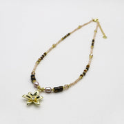 Retro Style 2mm Champagne Gold Zircon Necklace