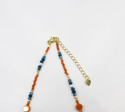 Nice 2mm Faceted Orange Zircon Autumn Winter Seazon Style Necklace & Bracelet Set