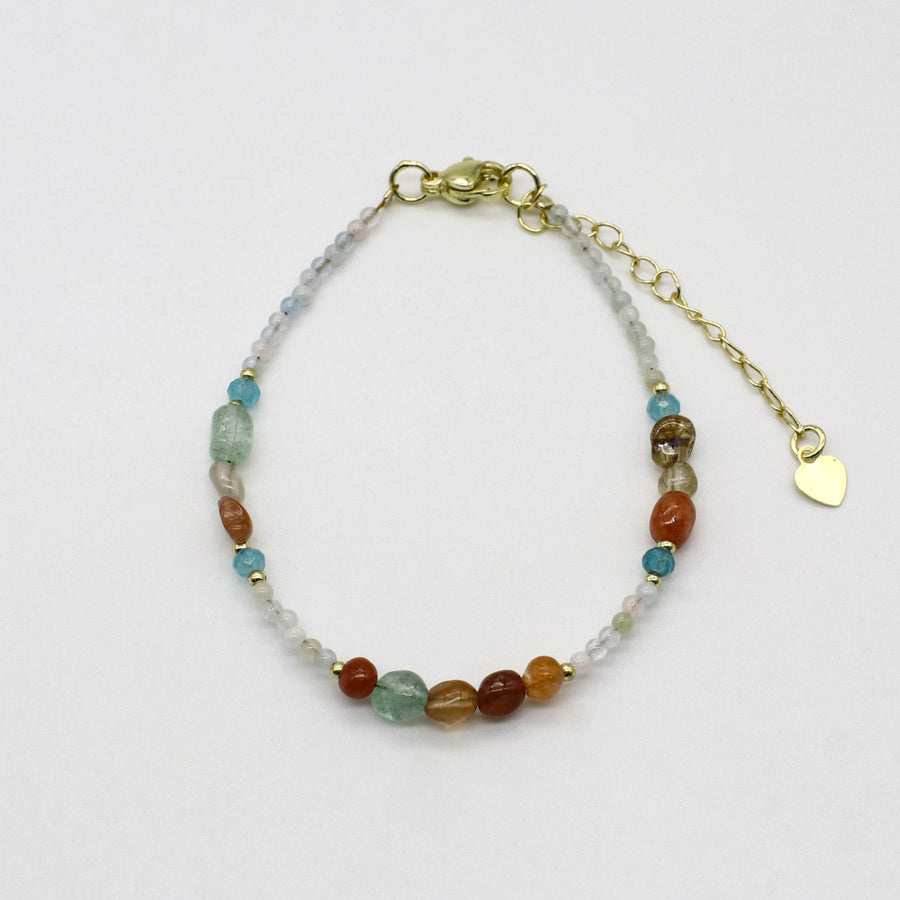 Nice 4-6mm Irregularly Mixed Natural Stones Princess Style Necklace & Bracelet Set