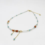 Nice 4-6mm Irregularly Mixed Natural Stones Princess Style Necklace & Bracelet Set
