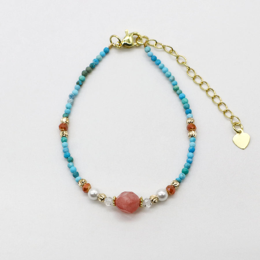 Nice Design of Turquoise Vacation Style Necklace & Bracelet Set