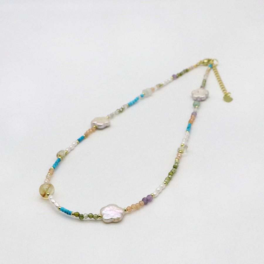 10 mm Flower-shaped Pearls Sweet Style Necklace