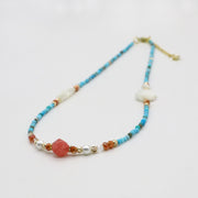 Nice Design of Turquoise Vacation Style Necklace & Bracelet Set
