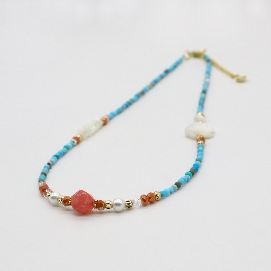 Nice Design of Turquoise Vacation Style Necklace & Bracelet Set