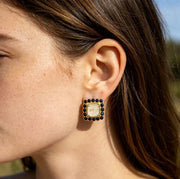 Retro Classic Square Natural Stone Earring