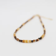 Nice 3.5mm Tiger Eye Natural Stone Beads Necklace & Bracelet Set