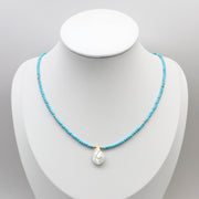 2mm Turquoise Necklace With Shell Pendant