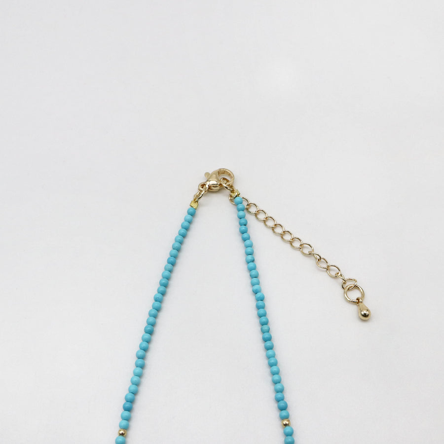 2mm Turquoise Necklace With Shell Pendant