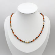 Elegant Style 4X6.5mm Red Olive Shape Agate Necklace