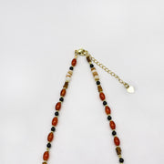 Elegant Style 4X6.5mm Red Olive Shape Agate Necklace