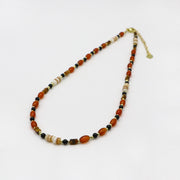 Elegant Style 4X6.5mm Red Olive Shape Agate Necklace