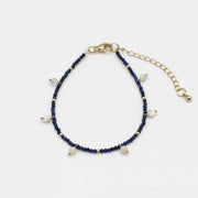 Nice 2mm Natural Lapis Elegant Style Necklace & Bracelet Set