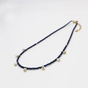 Nice 2mm Natural Lapis Elegant Style Necklace & Bracelet Set