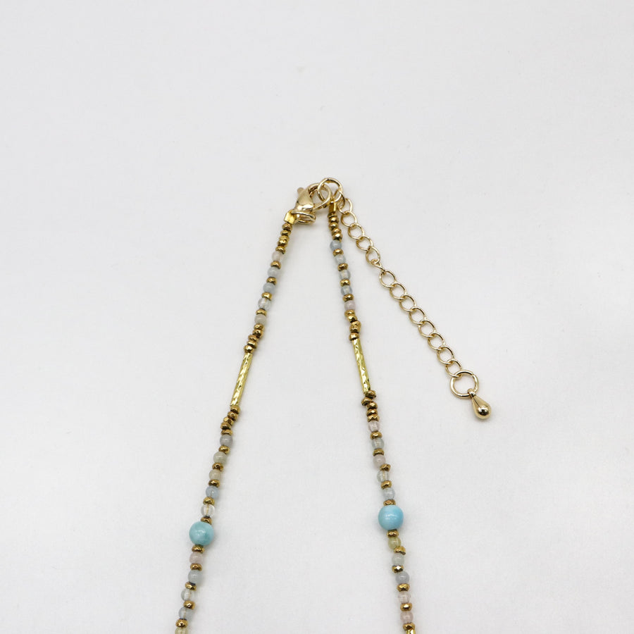 Metallic Style Small Natural Stone Beads Necklace