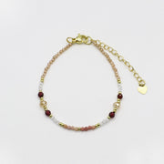 Nice 2mm Faceted Champagne Gold Zircon With Strawberry Pendant Necklace & Bracelet Set