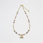 Nice 2mm Faceted Champagne Gold Zircon With Strawberry Pendant Necklace & Bracelet Set