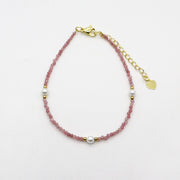 2mm Natural Stone Beads Classic Style Necklace & Bracelet Set
