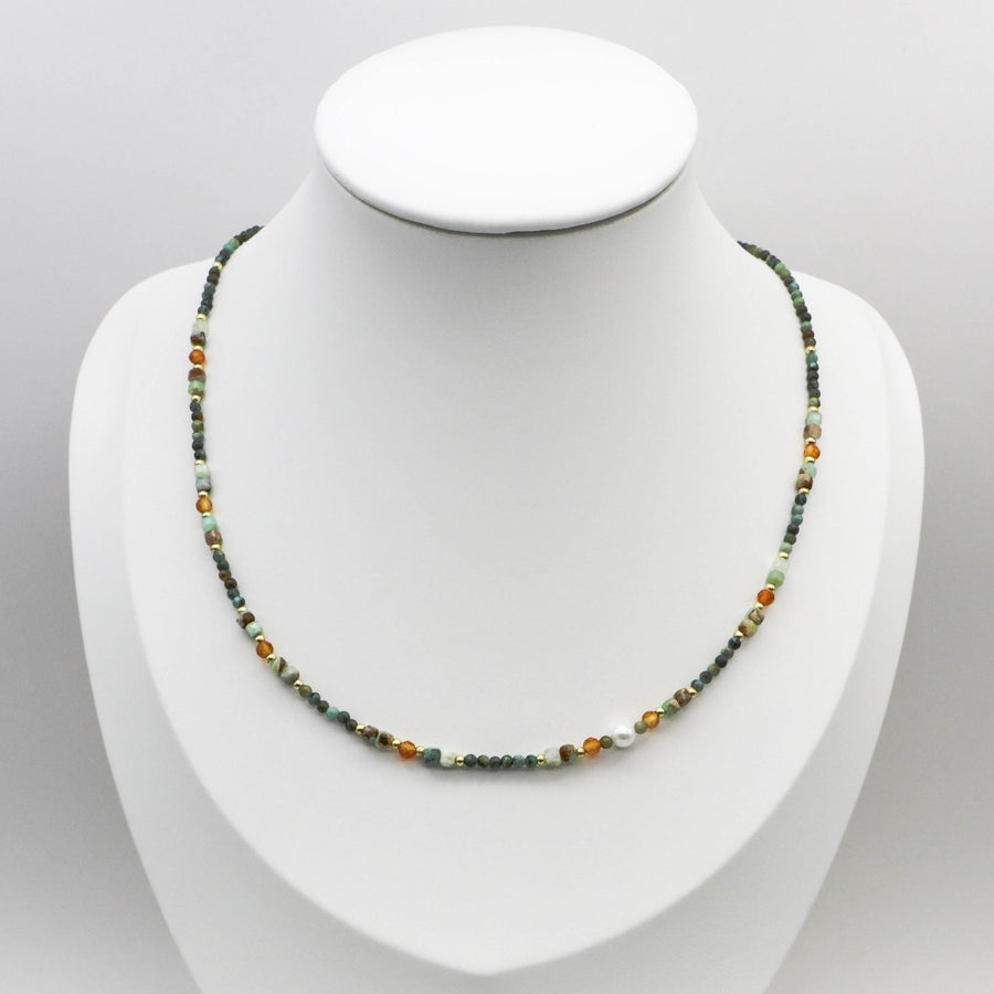 Retro Style 2mm Turquoise Necklace