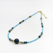 Nice 2mm Faceted Blue Zircon Necklace Autumn Winter Style