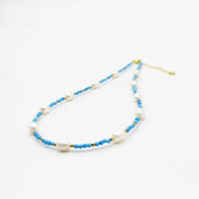 Fantastic Style 2mm Faceted Turquoise Pearls Necklace & Bracelet Set