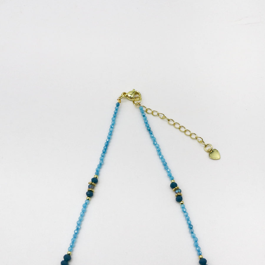 Nice 2mm Faceted Blue Zircon Necklace Autumn Winter Style