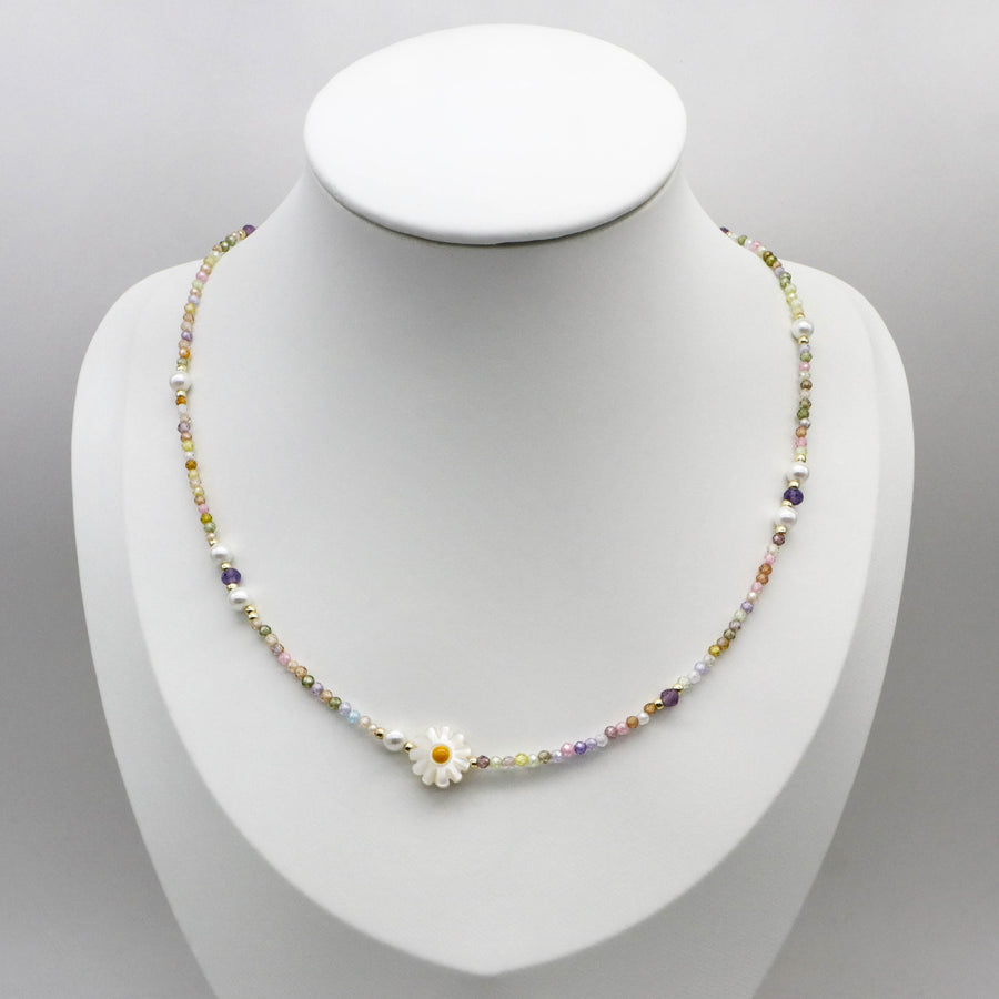 Fantastic Style 2mm Faceted Colorful Zircon Refreshing Necklace