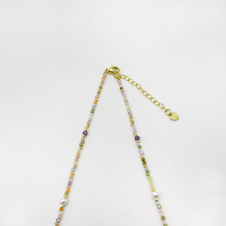 Fantastic Style 2mm Faceted Colorful Zircon Refreshing Necklace