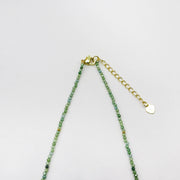 Pastoral Style 2mm Faceted Green Zircon Necklace