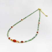 Pastoral Style 2mm Faceted Green Zircon Necklace