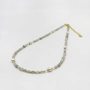 Smiple Style 4mm Double Turtle Face Labradorite Necklace