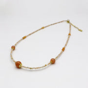 Classic Style 8mm Sun Stone Necklace