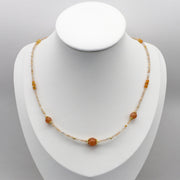 Classic Style 8mm Sun Stone Necklace