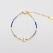 Nice 2mm Faceted Colored Zircon Beads With Fresh Water Pearl Sweet Style Necklace & Bracelet Set