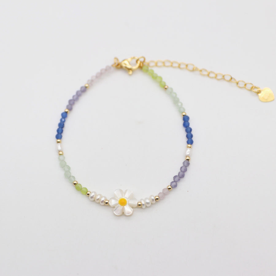 Nice 2mm Faceted Colored Zircon Beads With Fresh Water Pearl Sweet Style Necklace & Bracelet Set