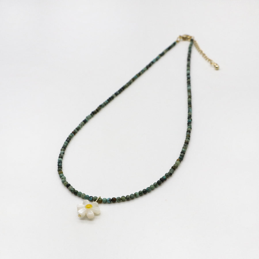 Simple Style 2mm Turquoise Flower Necklace