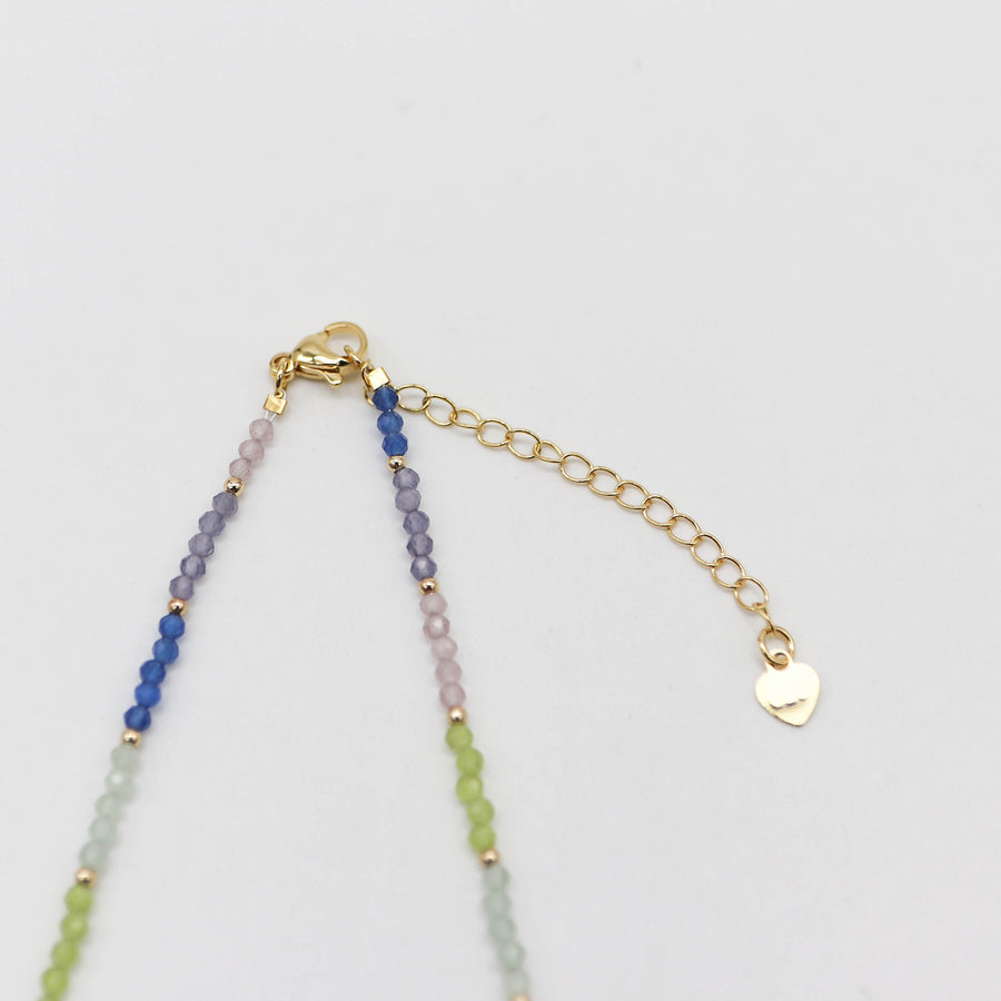 Nice 2mm Faceted Colored Zircon Beads With Fresh Water Pearl Sweet Style Necklace & Bracelet Set