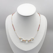 Luxurious Style Crystal With Morganite Necklace