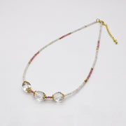 Luxurious Style Crystal With Morganite Necklace