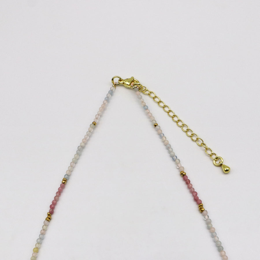 Luxurious Style Crystal With Morganite Necklace