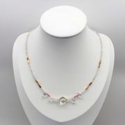 Elegant Style Crystal With Morganite Necklace