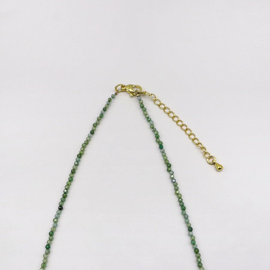 Dainty Style 4mm Green Garnet Necklace