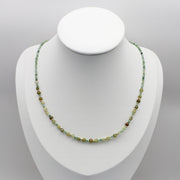 Dainty Style 4mm Green Garnet Necklace
