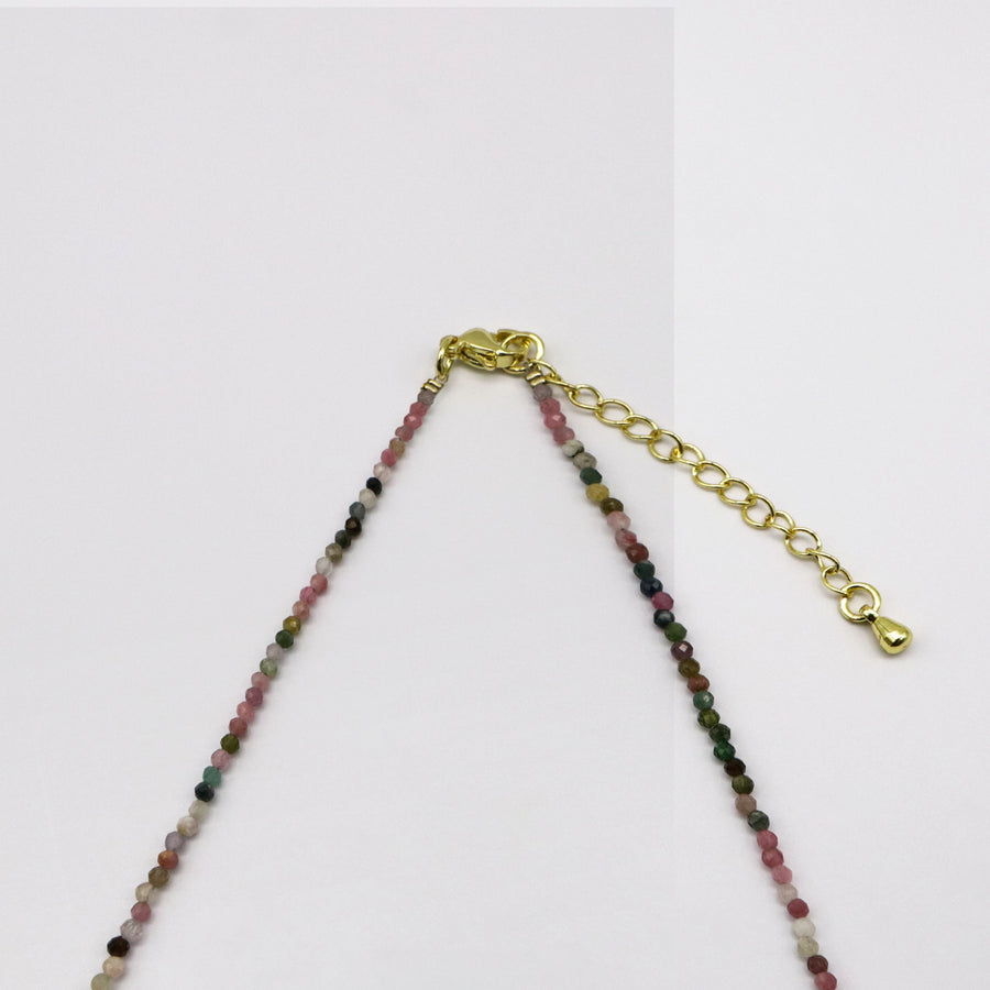 Bohemian Style Tourmaline With Pearl Necklace