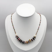 Bohemian Style Tourmaline With Pearl Necklace