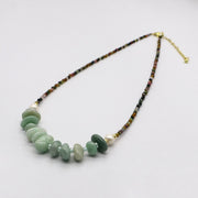 Bohemian Style Tourmaline With Pearl Necklace