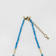 Luxurious Style 2mm Faceted Blue Turquoise Necklace