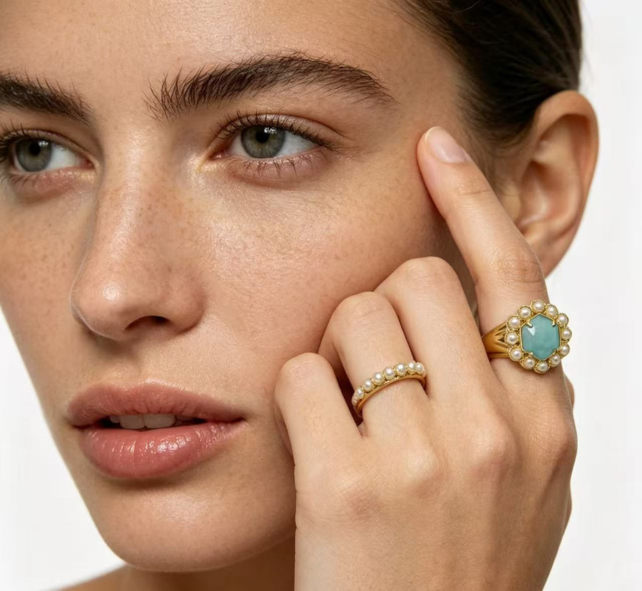 Flor fantasia esmaltada, borboleta, anel de dedo ajustável de tartaruga