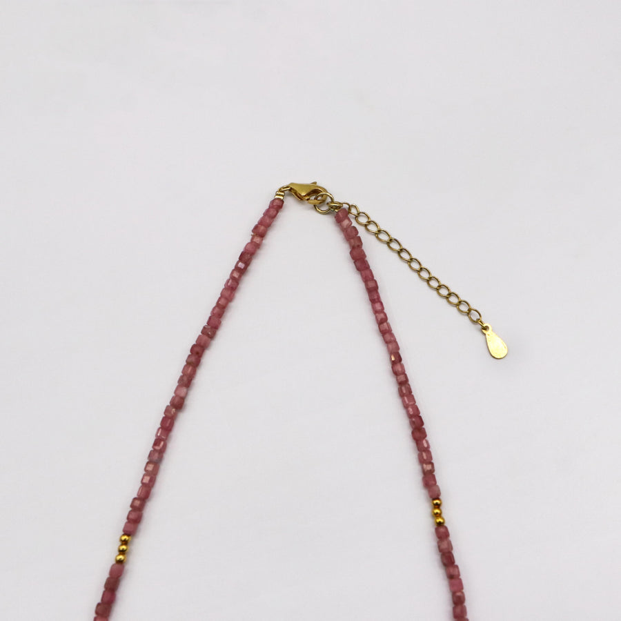 Simple Style Pink Tourmaline Necklace
